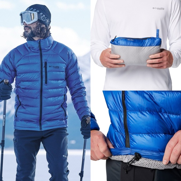 Columbia Mens Arctic Crest Goose Down Jacket packable Size XL NWT $260